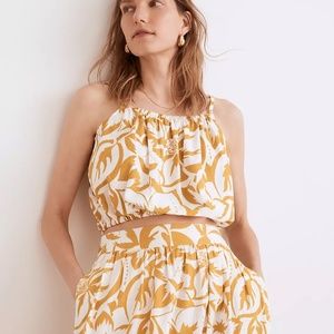 Madewell Linen-Blend Meriden Top in Tropicale Floral - XL